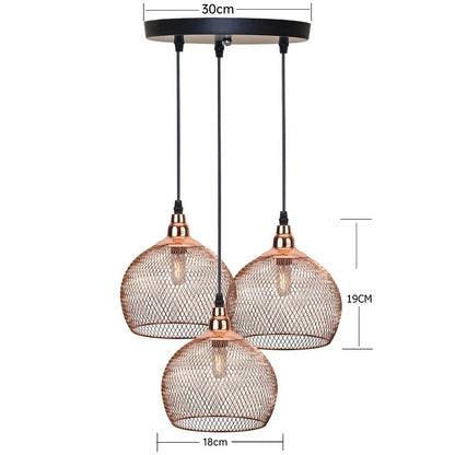 Élise Nordic Bird Cage Pendant Light E27 Rose Gold Retro Chandelier