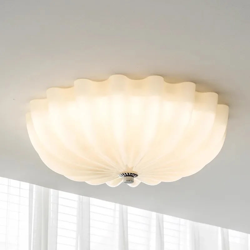 Éloise Medieval Cream Glass Pumpkin Ceiling Light