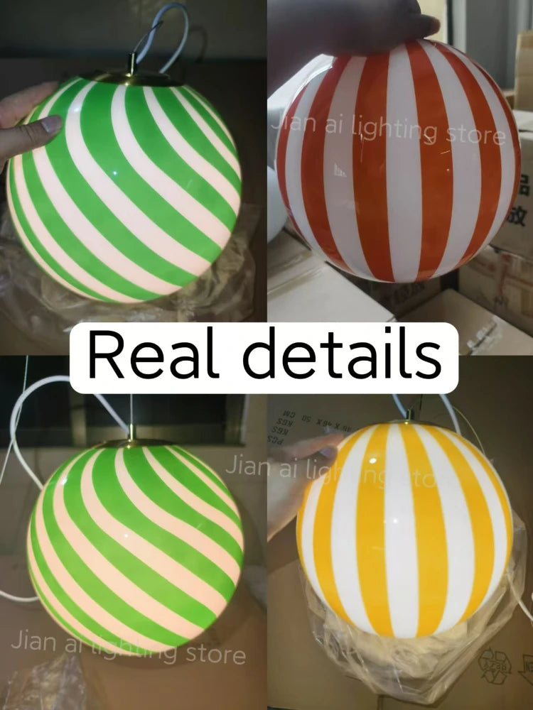 Élise Modern Lollipop Glass Ball LED Pendant Kids Room Light