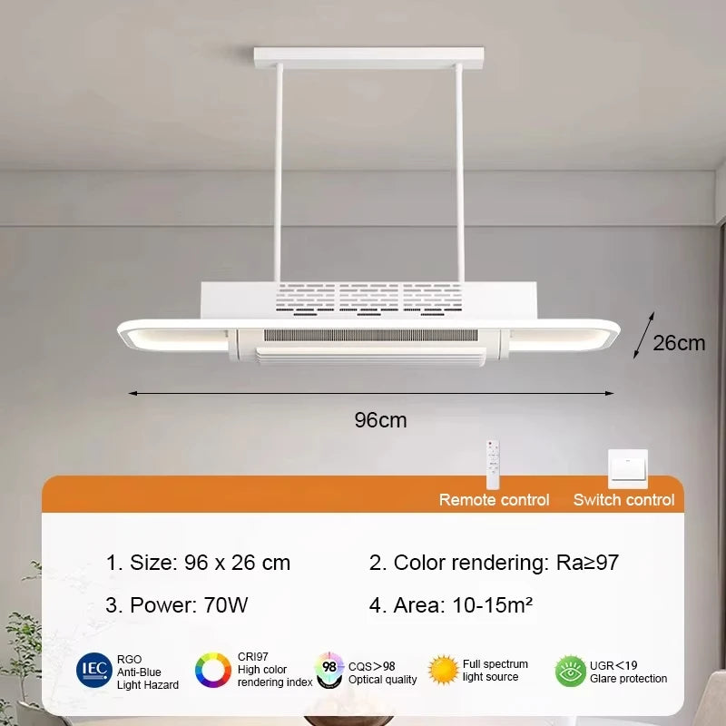 Aurevo Modern Bladeless LED Ceiling Fan Light