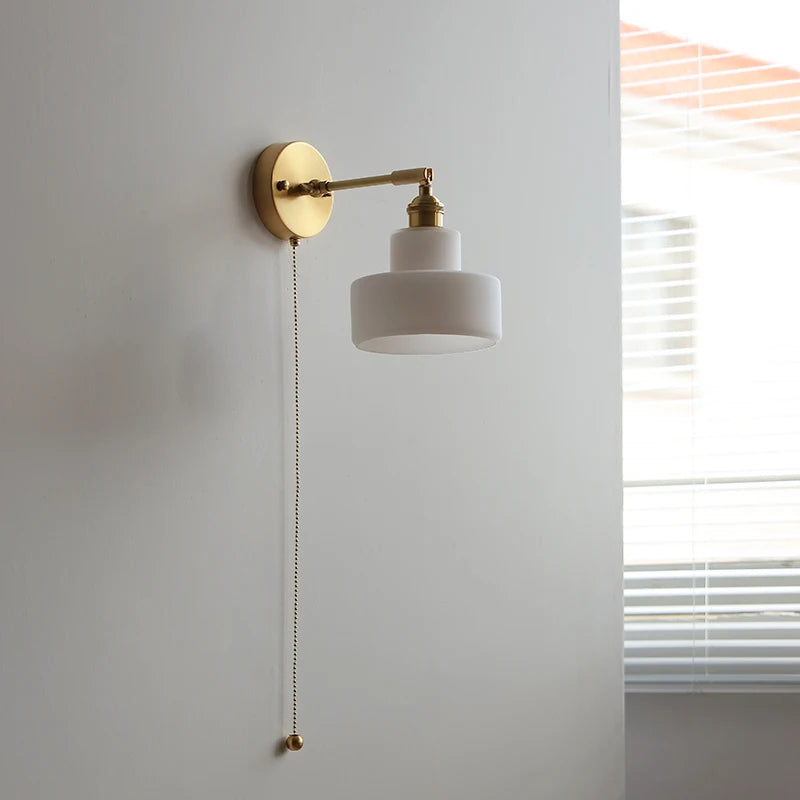 Émilie Rotating Glass Wall Lamp Pull Chain