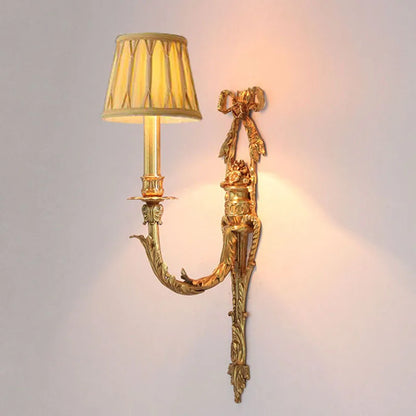 Applique Murale Camille Rétro Française en Laiton et Cristal LED pour Chambre à Coucher