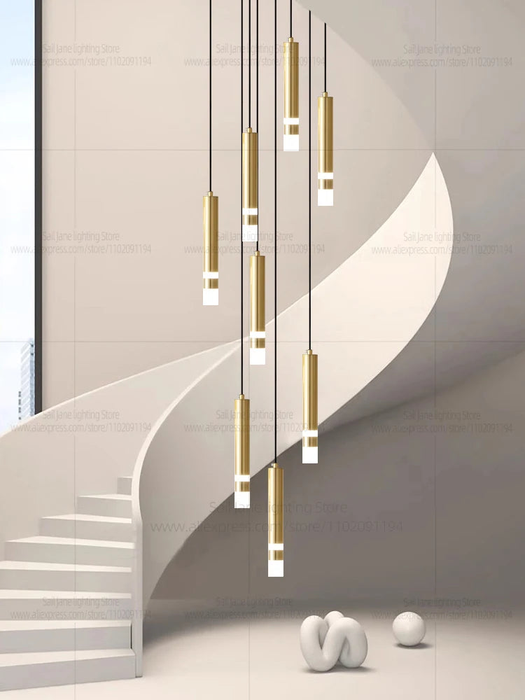 Aurélie Modern Gold LED Staircase Chandelier Light