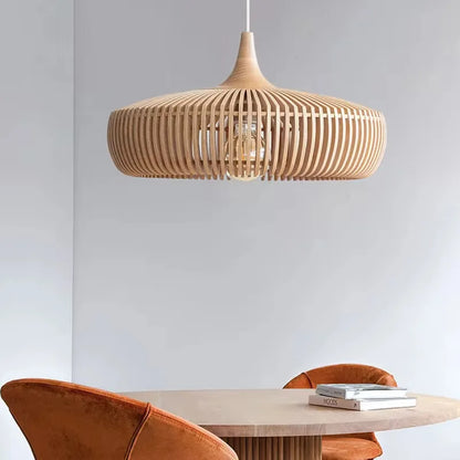 Suspension Elodie Wood Birdcage E27, pour salle à manger de style loft