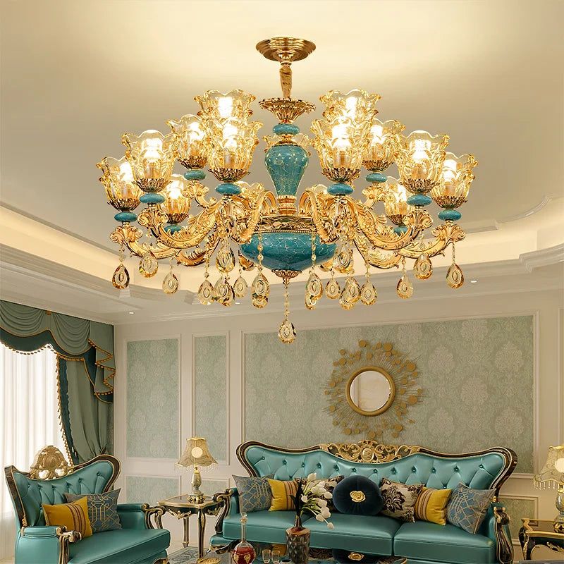 European Luxury Crystal Chandelier Light for Living Room and Bedroom