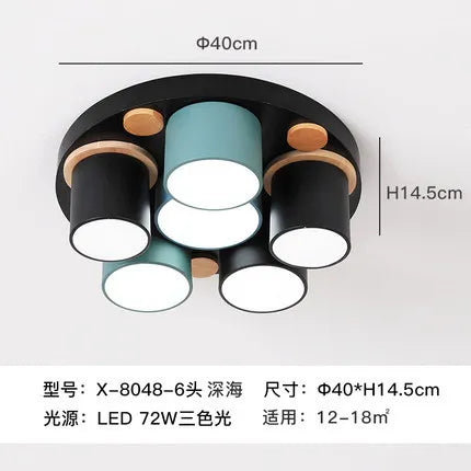 Émilie Nordic Wood Accent LED Ceiling Light