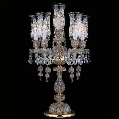 Long lustre en verre transparent pour salon et bureau