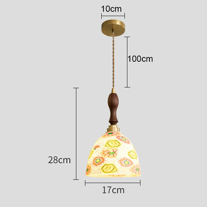 Isabelle Shell Suspension Verre Art Déco Lampe de Chevet
