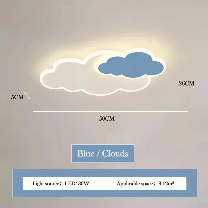 Plafonnier LED Élodie Creative Cloud pour chambre d'enfant, intensité variable
