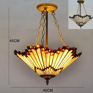 Colette Tiffany Colorful Glass Pendant Lamp Mediterranean