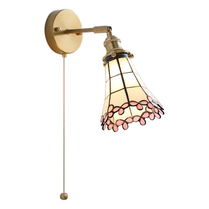 Amélie Nordic Glass Flower LED Wall Lamp Pink Copper