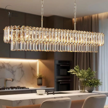 Geneviève Gold Crystal Dining Chandelier