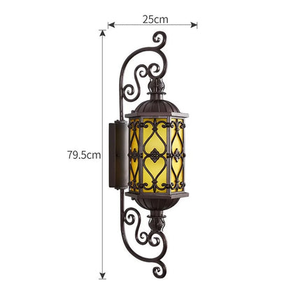 Applique Murale Extérieure LED Camille Or Rétro Étanche en Aluminium E27