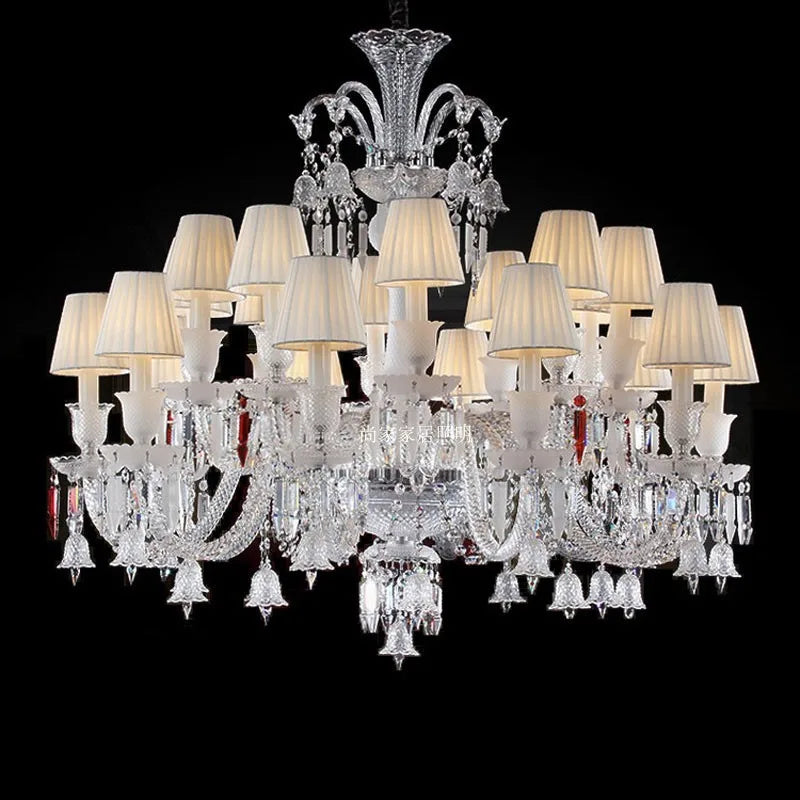 Lustre bougie cristal noir pour salon et restaurant