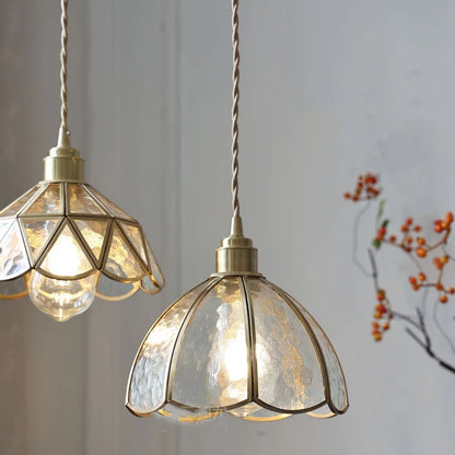 Suspension en verre cuivré style vintage Camille