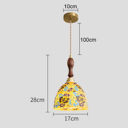 Isabelle Shell Suspension Verre Art Déco Lampe de Chevet