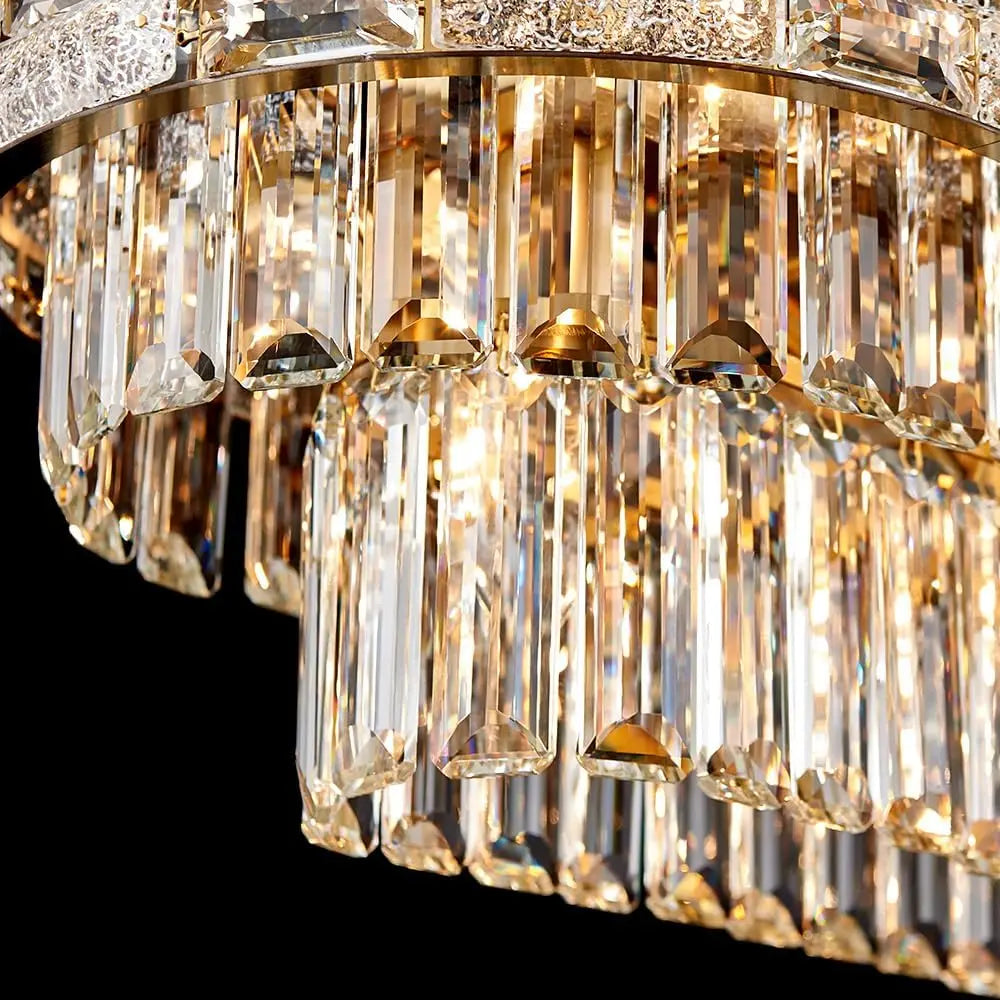 Lustre Suspendu Circulaire de Luxe en Cristal pour Salle à Manger et Salon