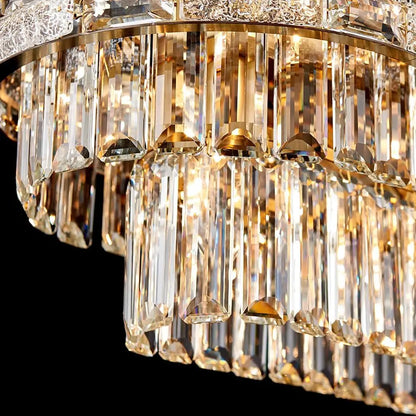 Lustre Suspendu Circulaire de Luxe en Cristal pour Salle à Manger et Salon