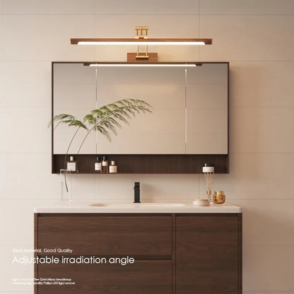 Élise Wood Grain Miroir avec LED Frontale pour Salle de Bain