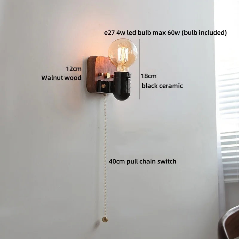 Noémie Wabi Sabi Wood Ceramic Wall Light