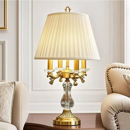 Lampe de table européenne en cristal au design Art déco pour la décoration de chambre à coucher