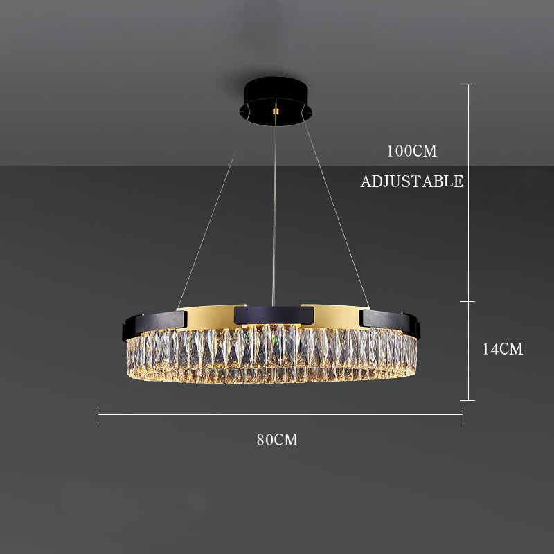 Lustre LED moderne en cristal Camille, lampe suspendue de luxe pour salon, salle à manger et chambre à coucher