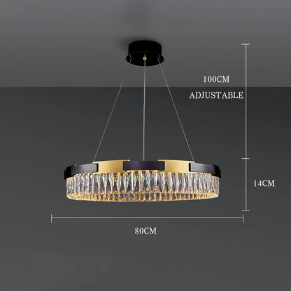 Lustre LED moderne en cristal Camille, lampe suspendue de luxe pour salon, salle à manger et chambre à coucher
