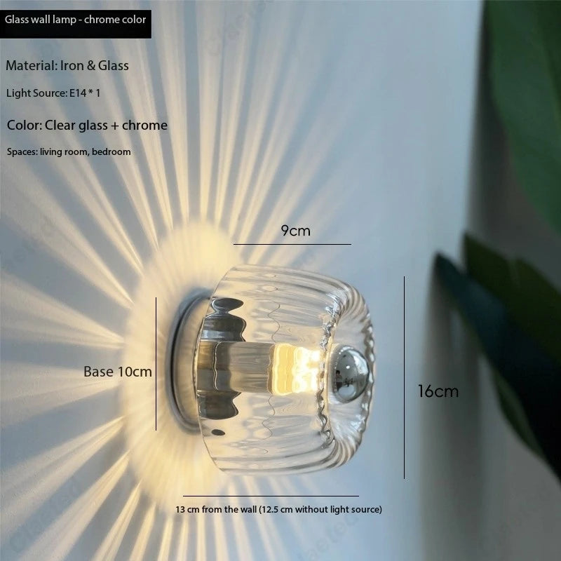 Lucie Retro Glass Wall Light