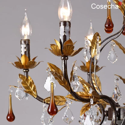 Isabelle Gold Crystal Chandelier for Dining & Living Spaces