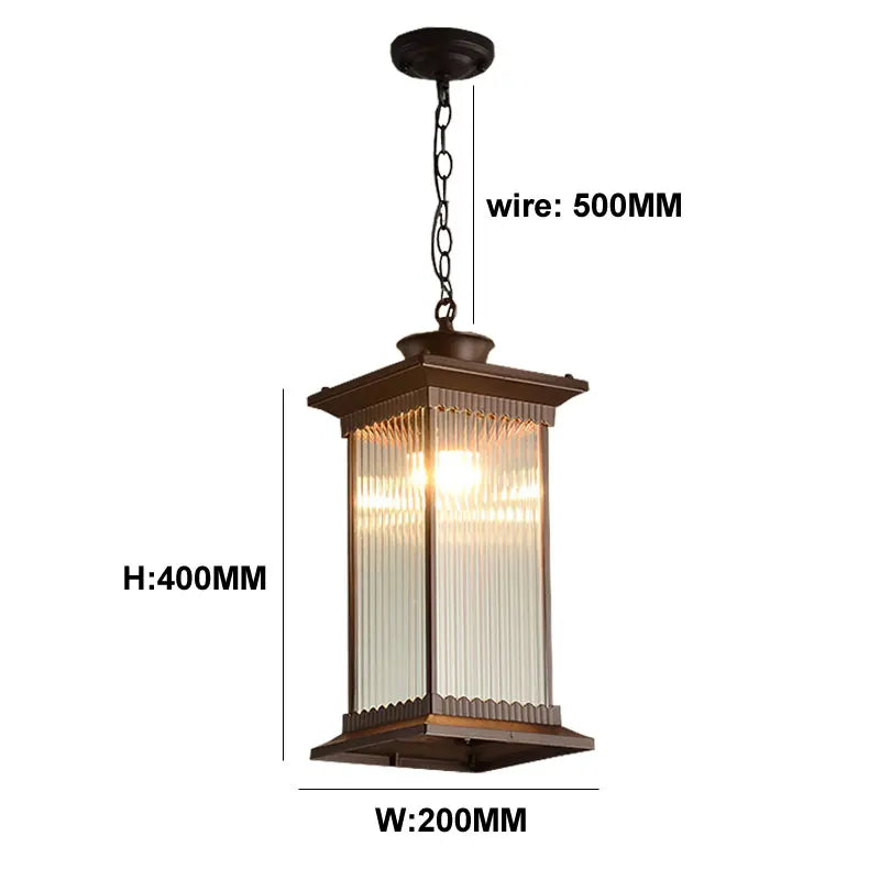 Claire Luminaire Suspendu Rétro Extérieur Lustre Cour
