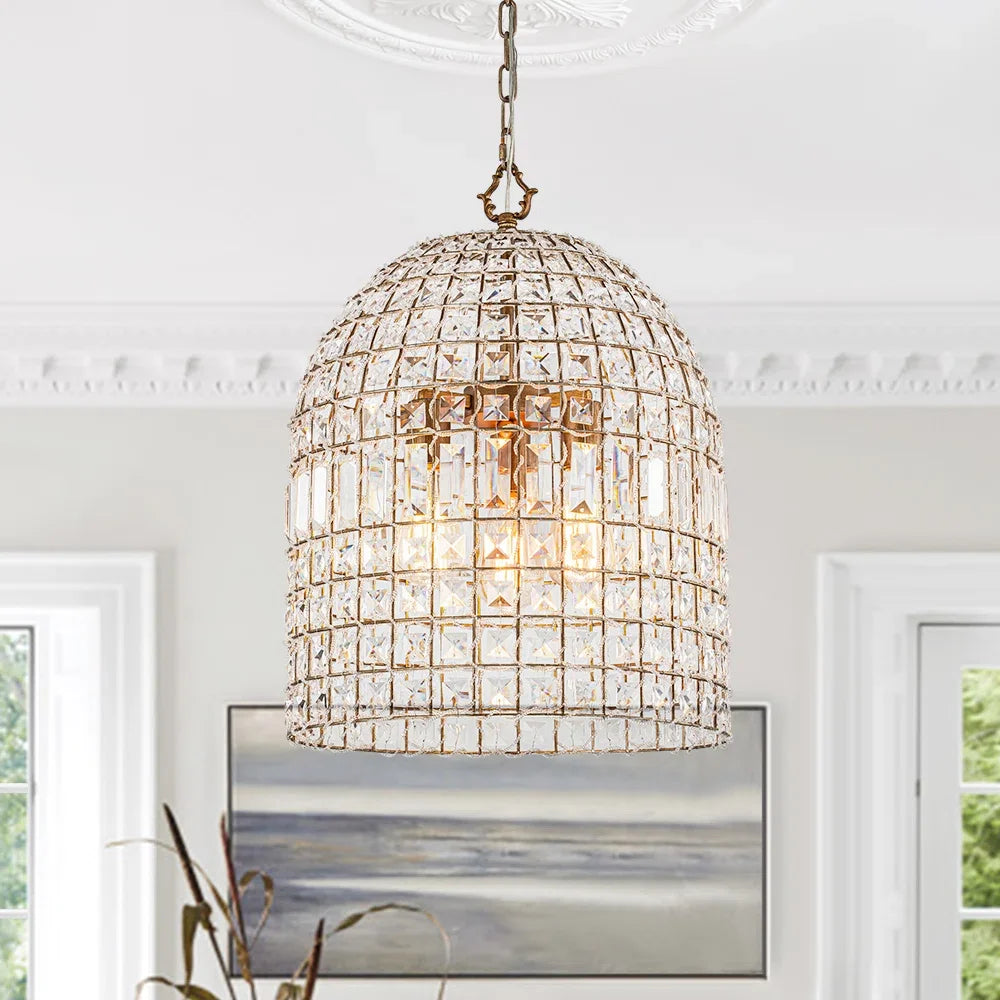 Lustre pendentif Aurélie Vintage en cristal, 6 lumières, luxe