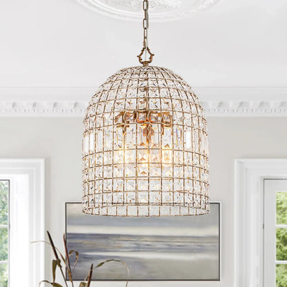 Lustre pendentif Aurélie Vintage en cristal, 6 lumières, luxe