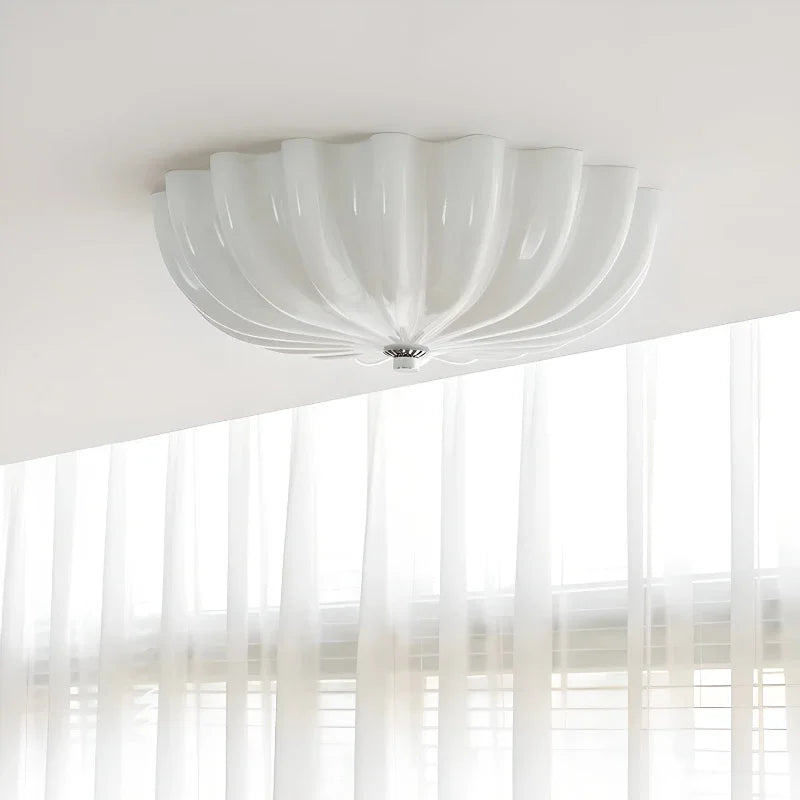 Élodie Bauhaus Round Flower LED Ceiling Light Modern White