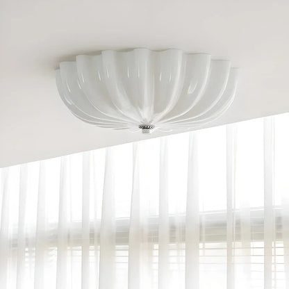 Élodie Bauhaus Round Flower LED Ceiling Light Modern White