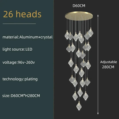 Lustre de plafond LED en cristal de luxe Isabelle