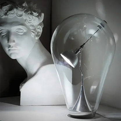 Adele Chrome Dimmable Glass Lamp