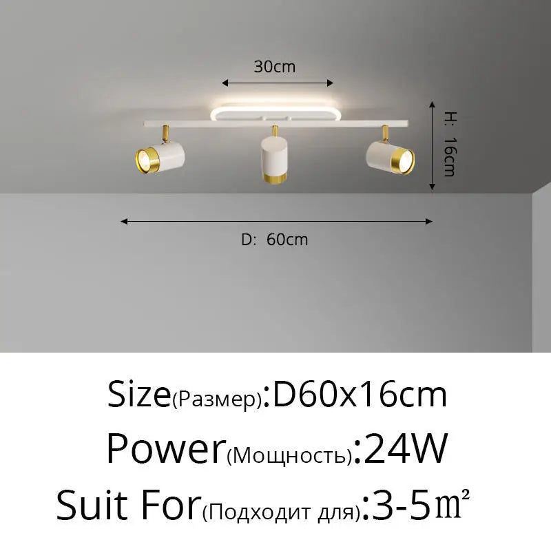 Plafonnier Projecteur LED Élise Noir & Blanc Moderne