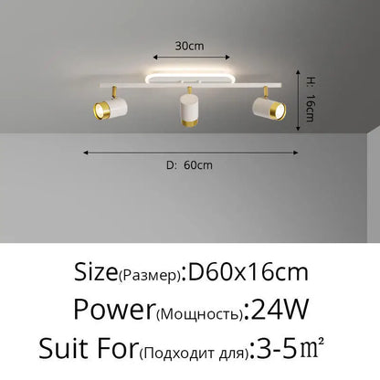 Plafonnier Projecteur LED Élise Noir & Blanc Moderne