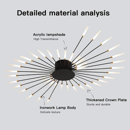 Celeste Nordic Fireworks LED Ceiling Chandelier for Modern Interiors