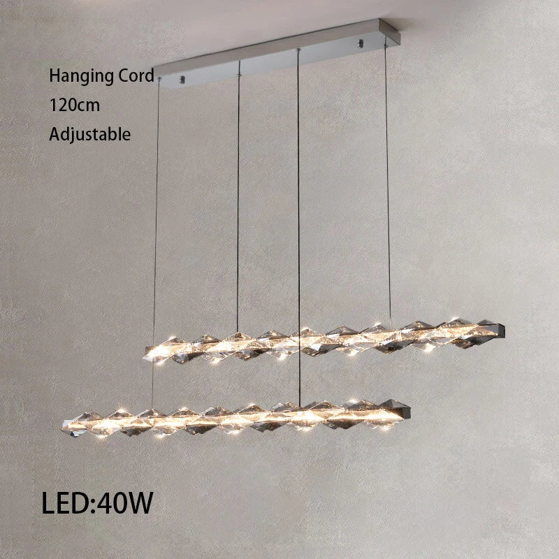 Élodie 2025 Plafonnier Moderne Anneau Cristal LED Dimmable Lustre Décoration Luminaire Argent