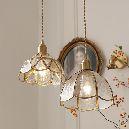 Suspension en verre cuivré style vintage Camille