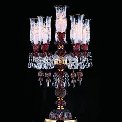 Long lustre en verre transparent pour salon et bureau