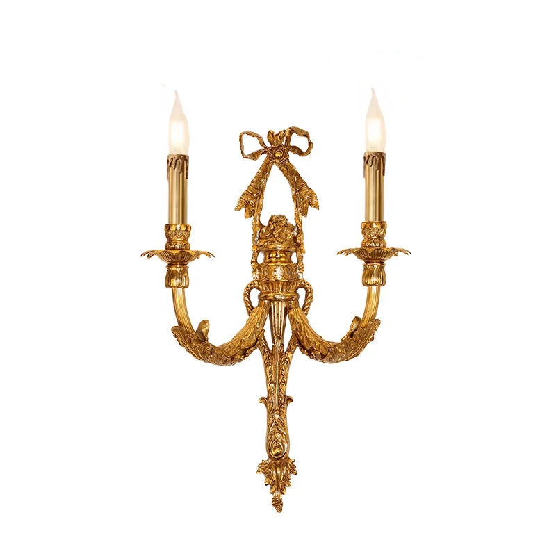 Applique Murale Camille Rétro Française en Laiton et Cristal LED pour Chambre à Coucher