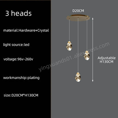 Lustre d'escalier en cristal Lucienne Nordic pour intérieurs de loft et de villa