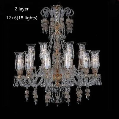 Long lustre en verre transparent pour salon et bureau