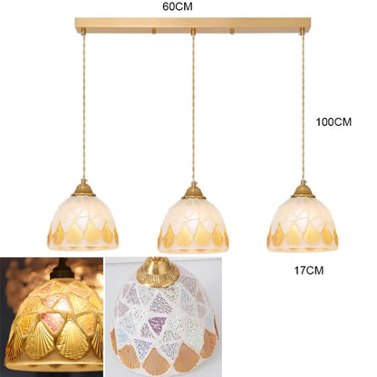 Isabelle Shell Suspension Verre Art Déco Lampe de Chevet