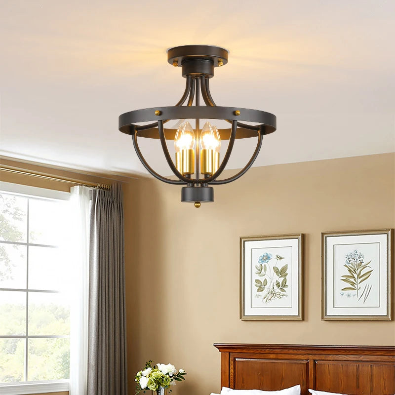 Céleste Geometric Farmhouse 4-Light Pendant Chandelier Fixture