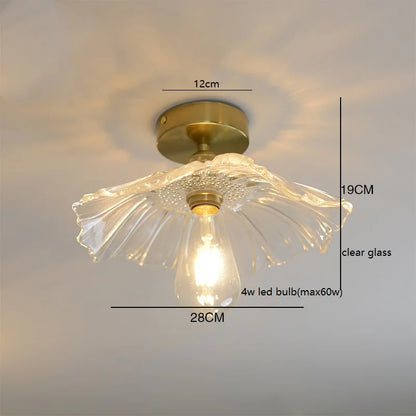 Éloise Amber Glass Copper Ceiling Light