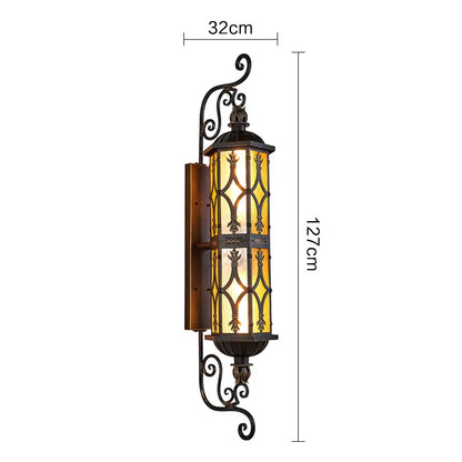Applique Murale Extérieure LED Camille Or Rétro Étanche en Aluminium E27