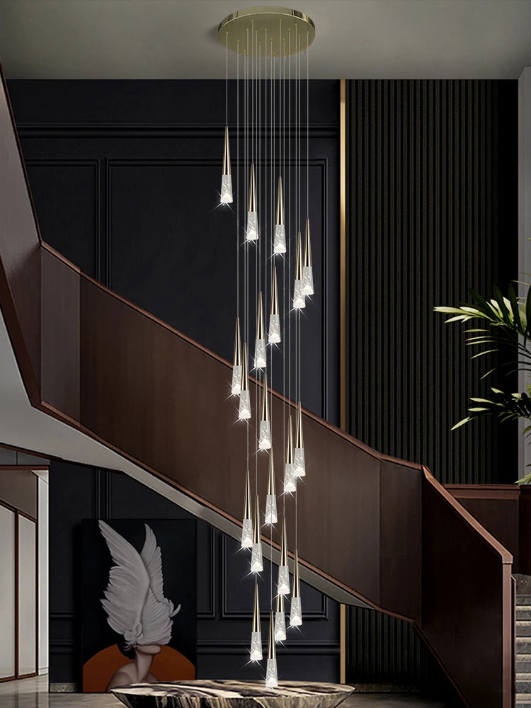 Lustre suspension Vivienne Crystal Staircase pour intérieurs de luxe